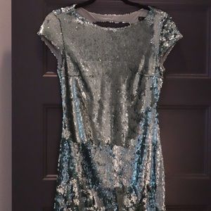 Turquoise Sparkly Zara Mini Dress